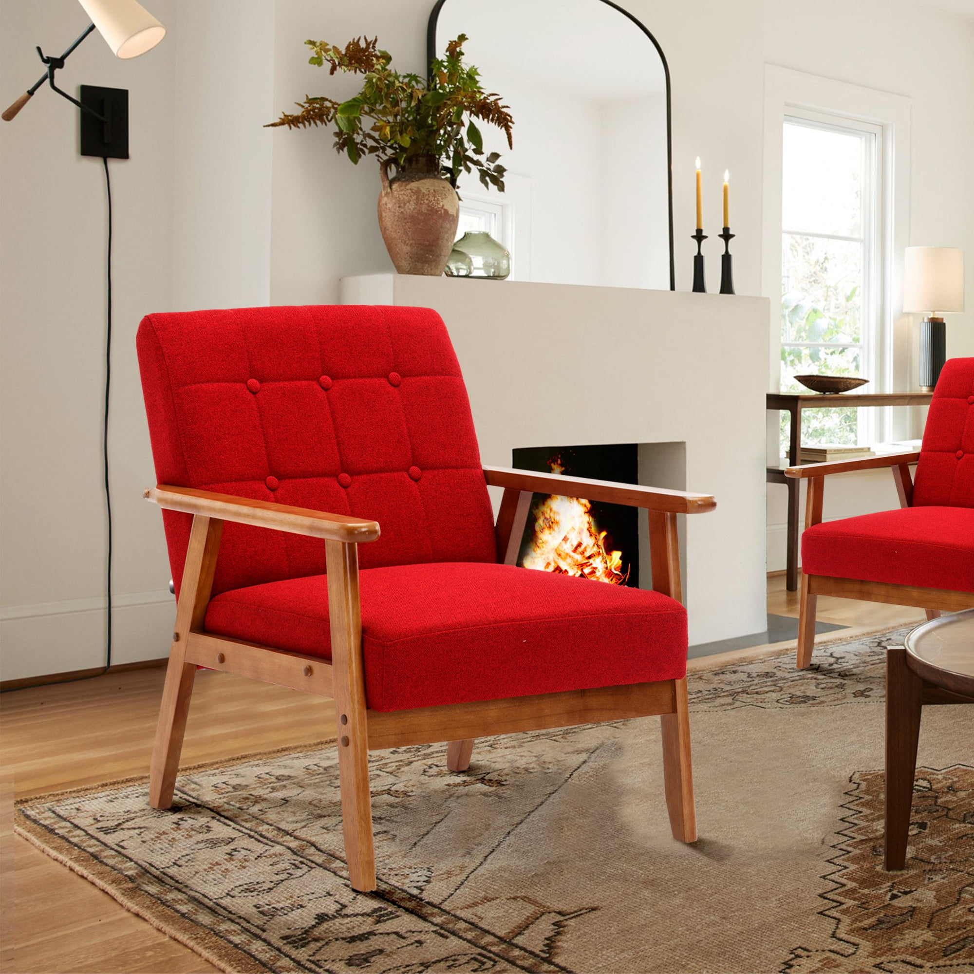 Free Shipping! Miniyam Mid Century Modern Accent Chair Wooden