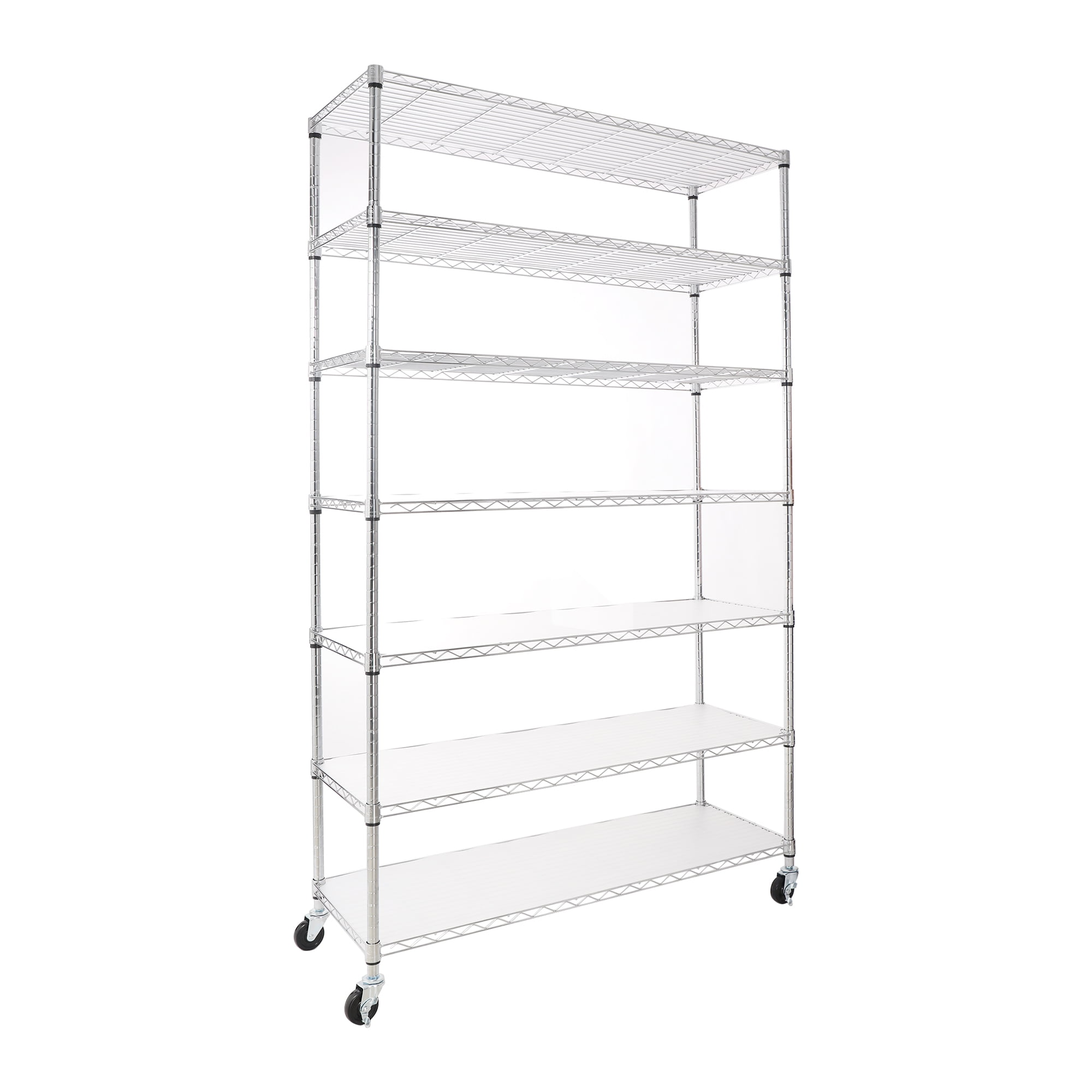 y S⑤ T⑤ 750 Miniyam NSF 7 Tier Wire Shelving Unit, 2450lbs Heavy Duty Storage