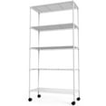 thumbnail image 1 of Miniyam NSF Wire Shelving Unit, 5 Tier 750lbs Capacity Storage Adjustable Rack with Wheels for Closet Kitchen, White, 1 of 7