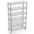 thumbnail image 1 of Miniyam NSF Wire Shelving Unit, 6 Tier 6000lbs Adjustable Storage Rack with Wheels for Commercial Grade Utility Steel Storage Rack, Black, 1 of 7