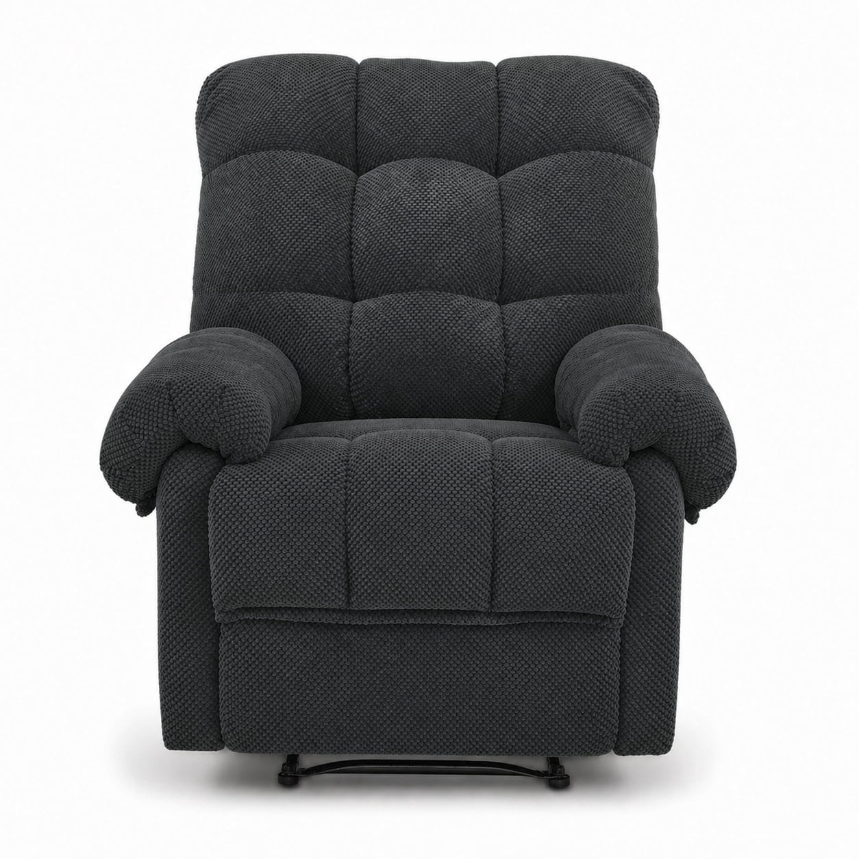 Miniyam Overstuffed Recliner Chair with Plush Armrests, Adjustable Ergonomic Recliner, 105° to 165° Reclining, Gray