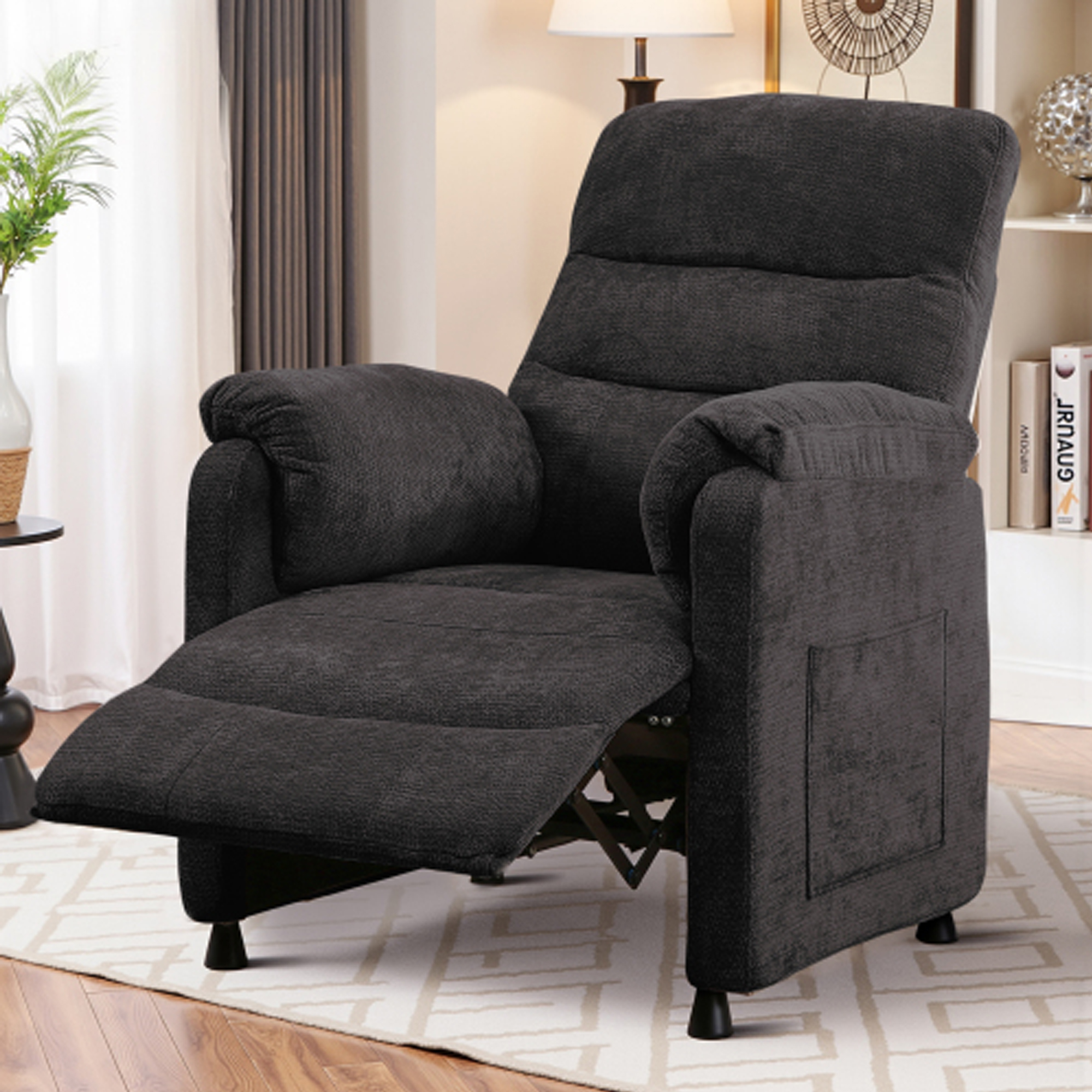 Miniyam Power Theater Chair in Black, 7-Zone Support, Full Steel Frame & 350Lbs Capacity for Home Theater