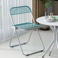 thumbnail image 1 of Miniyam Stackable Folding Chair, Plastic Foldable Acrylic Chair,1 Pack,Blue+Green, 1 of 6
