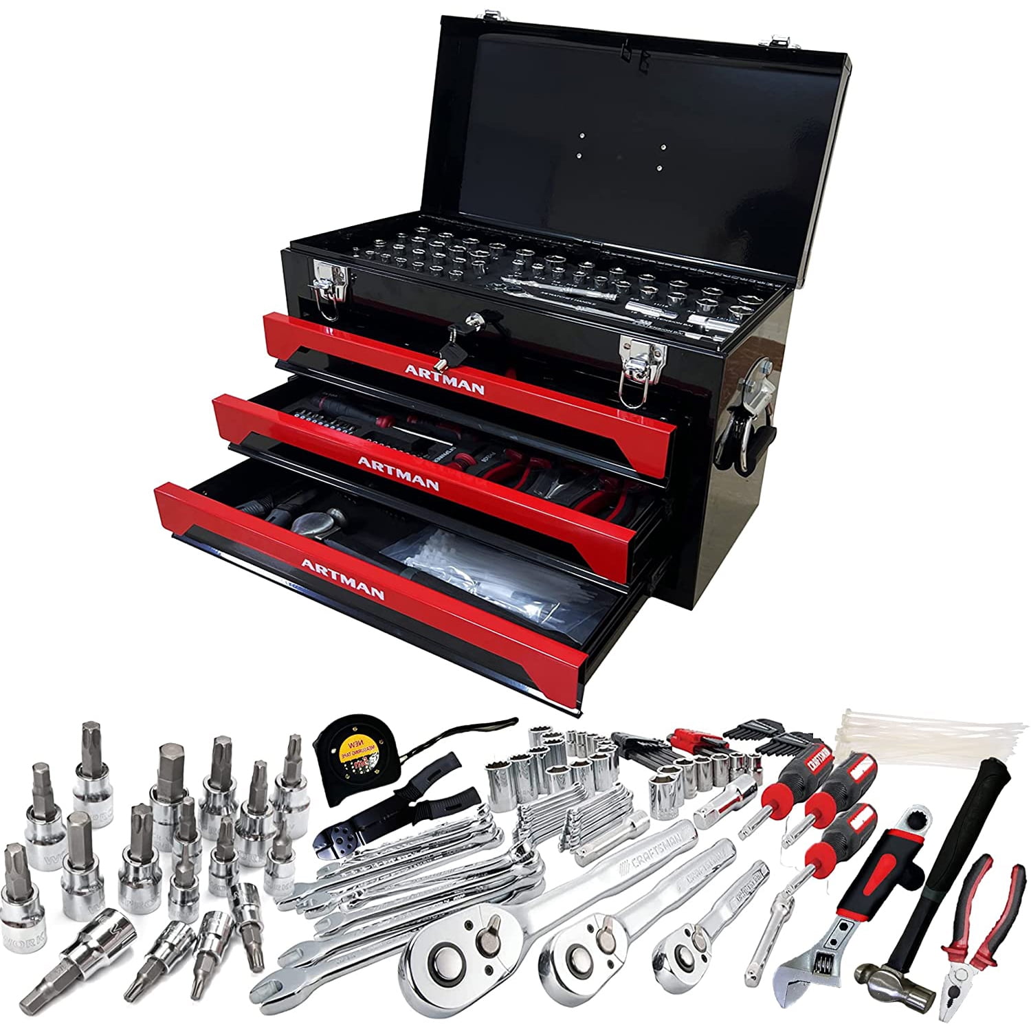 Free Shipping! Miniyam Tool Set, 3-Drawer Heavy Duty Tool Free Shipping! Miniyam Tool Set, 3-Drawer Heavy Duty Tool