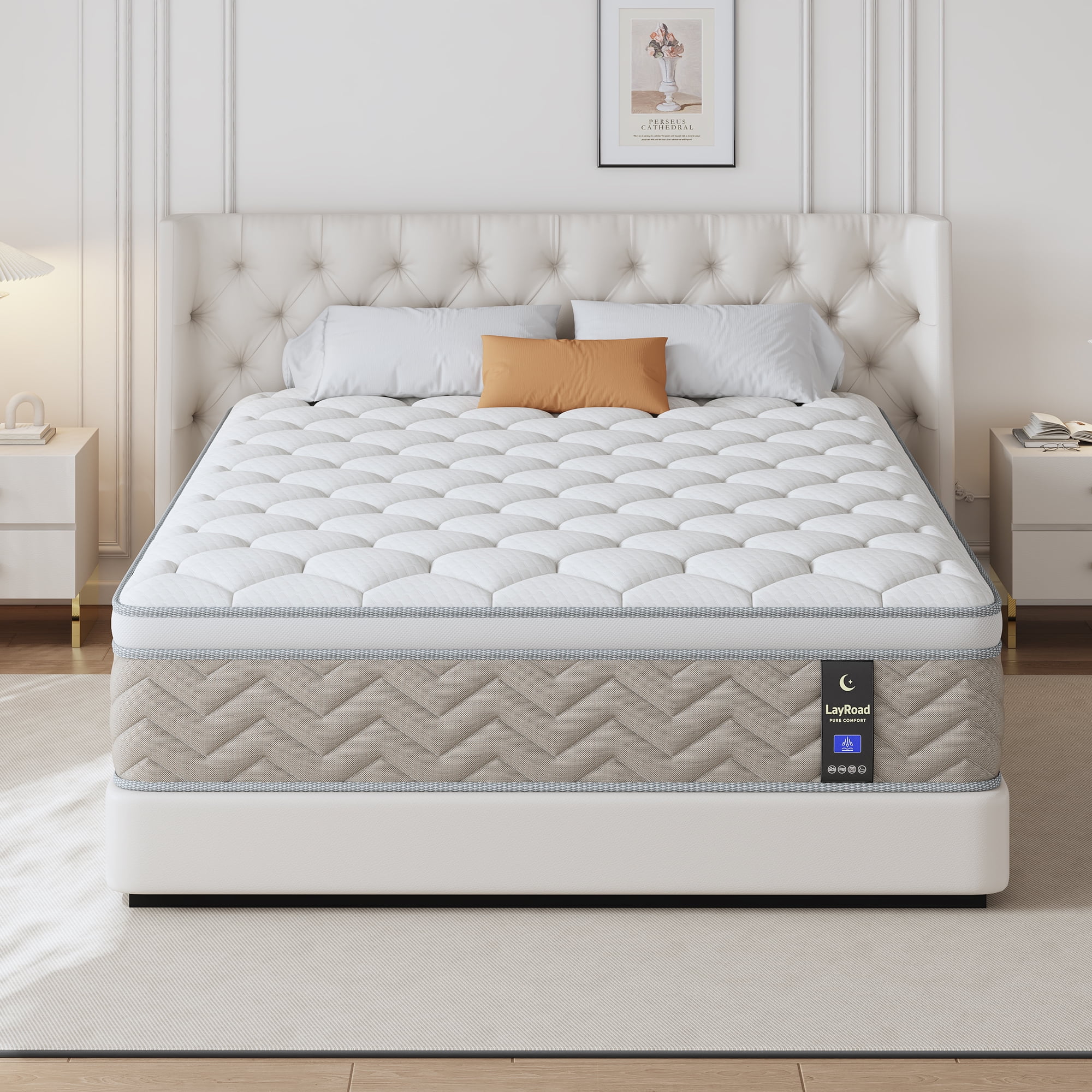 Miniyam Twin 12" Cooling Hybrid Mattress, Memory Foam & Pocket Springs for Pressure Relief