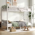 thumbnail image 1 of Miniyam Twin Over Twin Metal Bunk Bed with Underbed Storage for Bedroom, White, 1 of 8