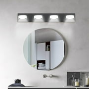 Miniyam Vanity Light Fixtures, 4-Light Acrylic Modern Wall Lighting Fixtures Over Mirror