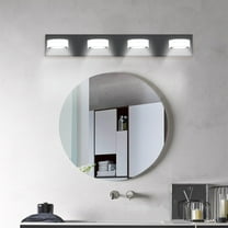 Miniyam Hard-Wired Vanity Light, 4-Light Modern Acrylic Wall Fixture for Bathroom Mirror Lighting