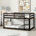 thumbnail image 1 of Miniyam Wood Twin Over Twin Bunk Bed for Kids, Espresso, 1 of 7