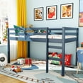 thumbnail image 1 of Miniyam Wood Twin Size Loft Bed for Kids, Space-Saving Design, Blue, 1 of 7