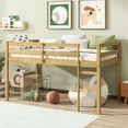 thumbnail image 1 of Miniyam Wood Twin Size Loft Bed for Kids, Space-Saving Design, Light Oak, 1 of 7