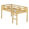 thumbnail image 1 of Miniyam Wood Twin Size Loft Bed for Kids, Space-Saving Design, Light Oak, 1 of 8