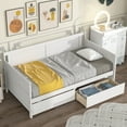 thumbnail image 1 of Miniyam Wooden Twin Size Daybed with 2 Drawers, Sofa Bed for Bedroom Living Room, White, 1 of 8
