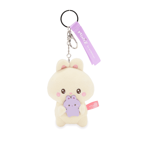 Miniz by Anirollz Bunniroll Mini-Me Plush Charm – Cute Bunny Keychain – Kawaii Collectible Accessory for Bags, Kids & Adults – Pocket-Sized Toy