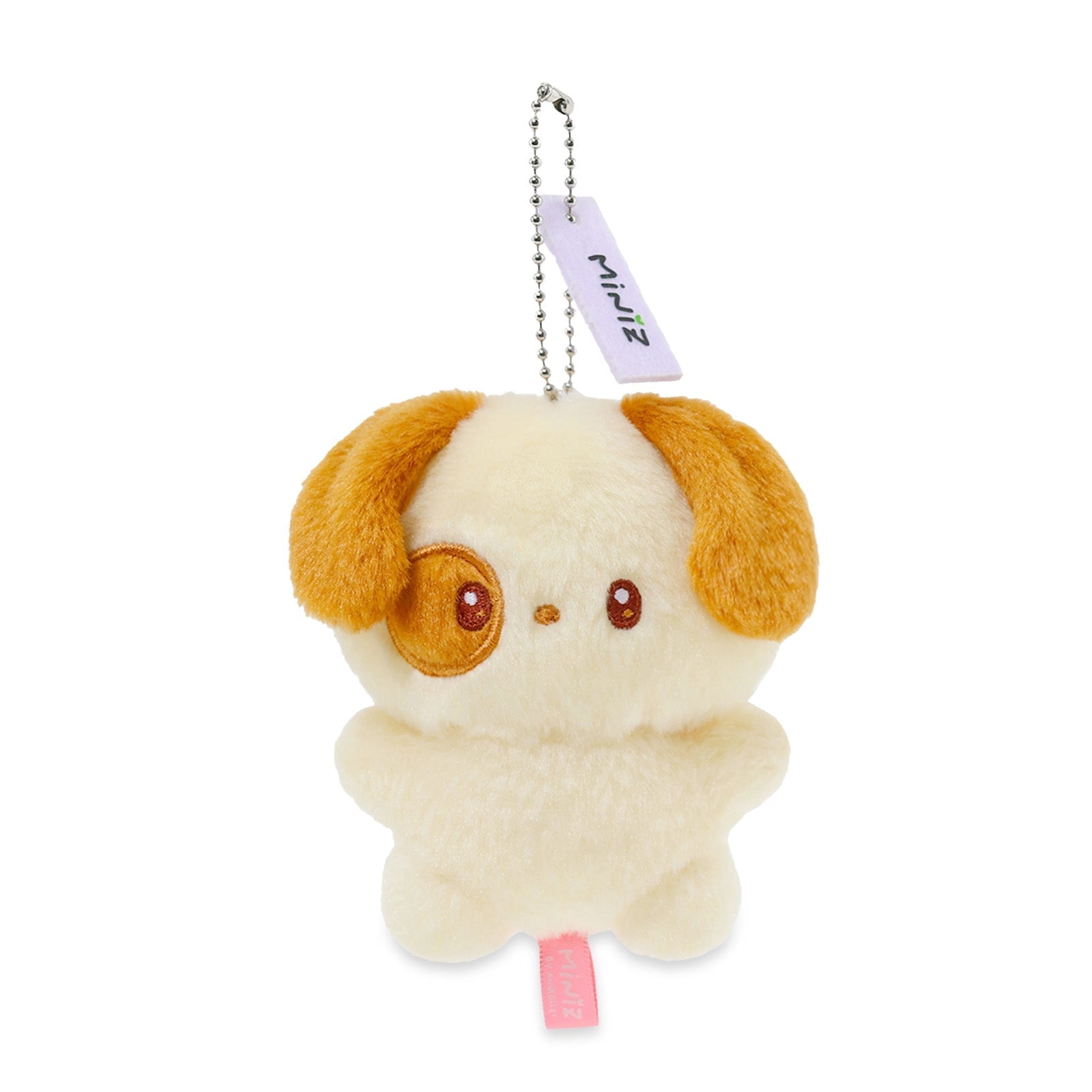 Miniz by Anirollz Puppiroll Plush Charm – Brown Puppy Keychain – Cute Kawaii Toy Accessory for Bags, Keys, Gifts, Kids & Adults