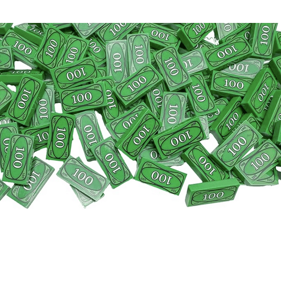Minizfigs 100 PCS 1x2 Money Tiles | Bulk Building Toy Set Great for Lego Minifigures, Accessories, Classroom, Educational, Part 3069 | 100% Compatible with All Major Brands