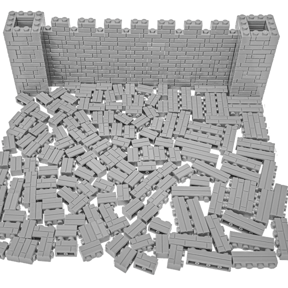 Minizfigs 265 Pieces Dark Gray Masonry Profile Bricks Set Building Blocks for Bulk Brick Wall Parts and Pieces City Castle Medieval Compatible with Major Brands Including Lego Bricks