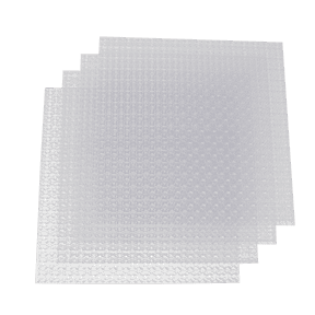 Minizfigs Classic 32 x 32 (10" x 10") 2-Sided Building Brick Plate - Pack of 4 Multipack for Lego Toy Bricks, Classroom, Display Table - Compatible with All Major Brands (Transparent Clear)