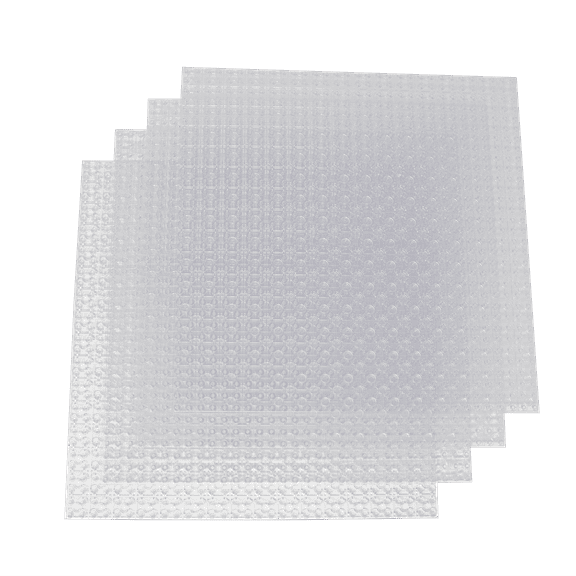 Minizfigs Classic 32 x 32 (10" x 10") 2-Sided Building Brick Plate - Pack of 4 Multipack for Lego Toy Bricks, Classroom, Display Table - Compatible with All Major Brands (Transparent Clear)