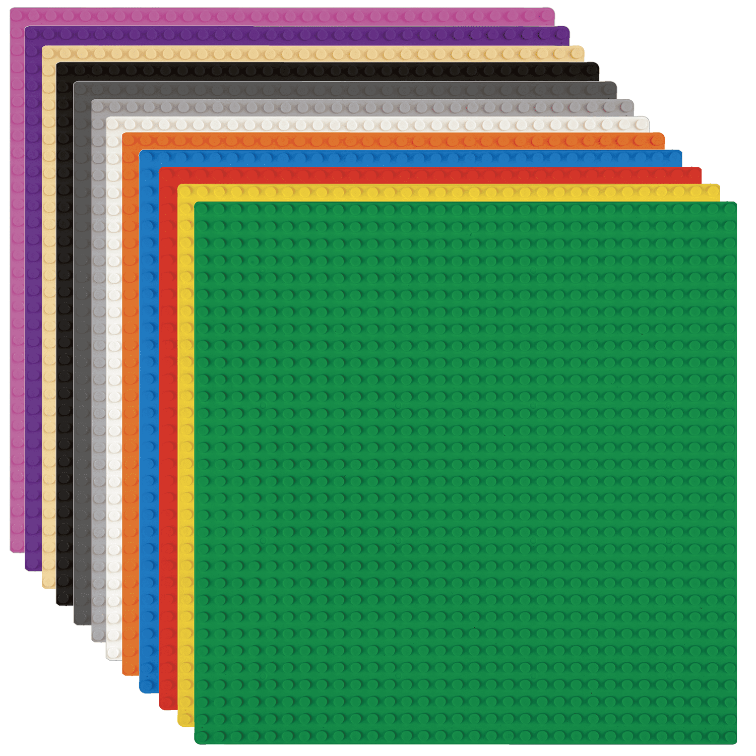 Minizfigs Classic Baseplate Building Base Plates for Building Bricks 100 Compatible with Major Brands Baseplate 10 x 10 Multicolor for Kids