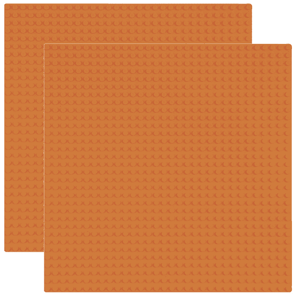 Minizfigs Classic Baseplate Building Base Plates for Lego Building Bricks | Creative STEM 100% Compatible with Major Brands-Baseplate 10" x 10" for Kids 3+ | 2 Pack Orange