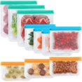 thumbnail image 1 of Minizmin 5/8/10 Pack Dishwasher Safe Reusable Ziplock Bags Silicone, Leakproof Reusable Freezer Bags, BPA Free Reusable Storage Bags for Lunch Marinate Food Travel, 1 of 7