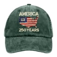 thumbnail image 1 of Minjewel Adjustable 250th Anniversary Patriotic Baseball Cap With "AMERICA 250 YEARS" Print Retro Style Hat For July 4th Celebration,Army Green, 1 of 5