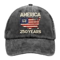 thumbnail image 1 of Minjewel Adjustable 250th Anniversary Patriotic Baseball Cap With "AMERICA 250 YEARS" Print Retro Style Hat For July 4th Celebration,Light Gray, 1 of 5