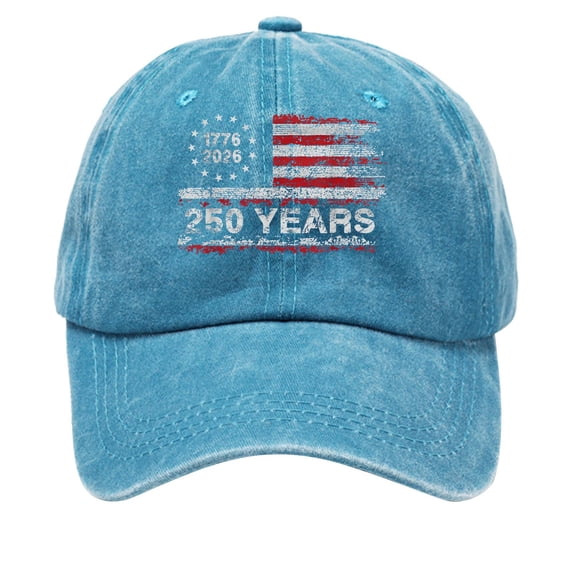 Minjewel American 250th Anniversary Commemorative Retro Baseball Cap 1776-2026 Distressed Print Hat For Men Women Patriotic Gift,Blue