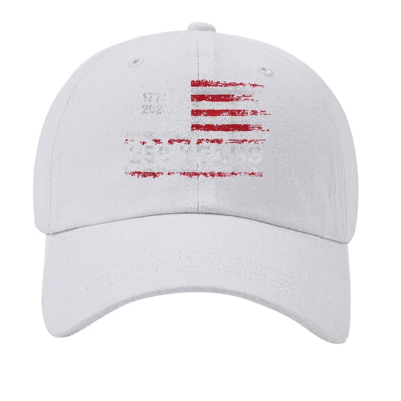 Minjewel American 250th Anniversary Commemorative Retro Baseball Cap 1776-2026 Distressed Print Hat For Men Women Patriotic Gift,White