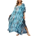thumbnail image 1 of Minjewel Colorful Floral Beach Cover Up Robe for Women, Lightweight Long Sleeve Bikini Cover Up, Swimsuit Coverup,,Sun protection,Bathing Suit for Women,Sky Blue One Size, 1 of 4