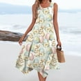 thumbnail image 1 of Minjewel Floral Print Easter Dress with Irregular Hem, Round Neck Sleeveless Midi Dress for Women, Casual Spring Church & Party Wear,Light Blue XL, 1 of 8