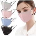 thumbnail image 1 of Minjewel Ice Silk Face Mask with Rhinestones - Women 3D Sparkly Design, Breathable, Soft, Lightweight, Fashionable for Party, Travel, Daily Use,Blue, 1 of 9