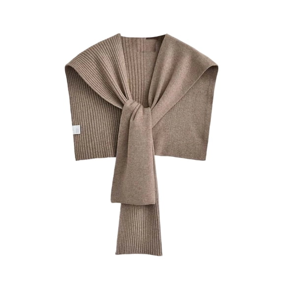 Minjewel Ladies' Fashionable Thick Knitted Cape, Versatile Outer Shawl for Women, Warm Winter Cape Shawl, Cozy Soft Wrap for Cold Weather, Stylish Holiday or Daily Wear,Khaki
