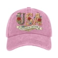 thumbnail image 1 of Minjewel Unisex 250th USA Anniversary Adjustable Hat Patriotic Vintage Baseball Cap Distressed Washed For July 4th Celebration,Pink, 1 of 7