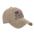 thumbnail image 1 of Minjewel Unisex Retro Baseball Cap Distressed Washed Casual Hat With Flag Letter Print "We The People" Vintage Style For Everyday,Khaki, 1 of 6