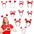 thumbnail image 1 of Minjewel Valentine's Day Sequin Heart Headband for Women, Sparkly Party Hair Accessory, Festive Holiday Celebration & Special Occasion Headwear,A, 1 of 3