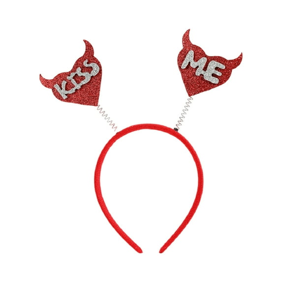 Minjewel Valentine's Day Sequin Heart Headband for Women, Sparkly Party Hair Accessory, Festive Holiday Celebration & Special Occasion Headwear,D