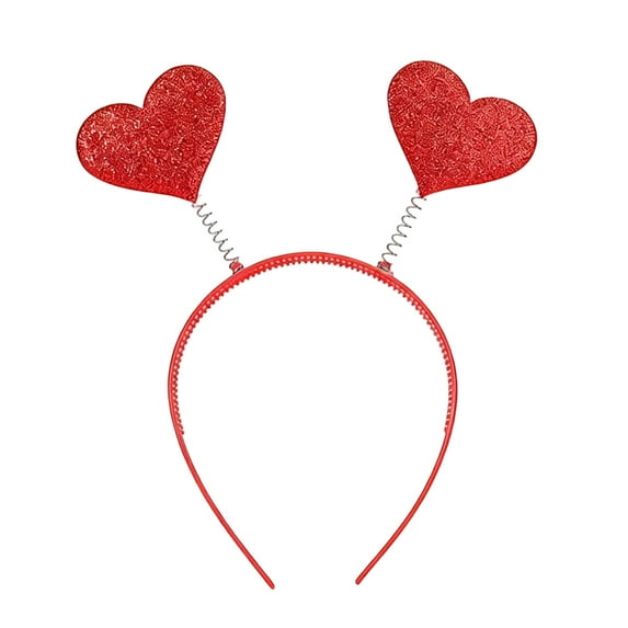 Minjewel Valentine's Day Sequin Heart Headband for Women, Sparkly Party Hair Accessory, Festive Holiday Celebration & Special Occasion Headwear,I