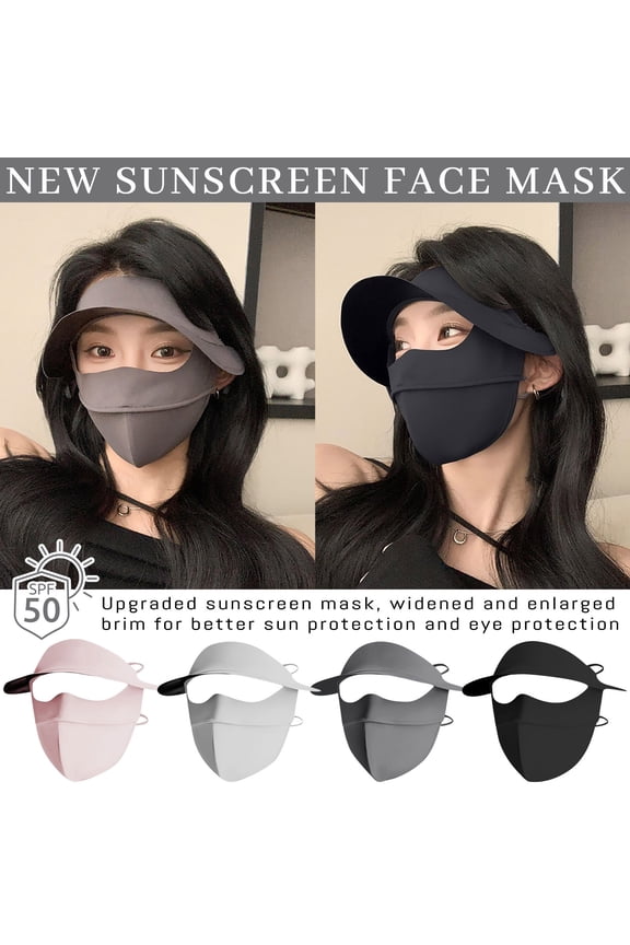 Women Face Cover Mask Sun Protection - Breathable, Lightweight, Adjustable Full Face Cover, Perfect for Outdoor Activities, Hiking, Gardening,Black