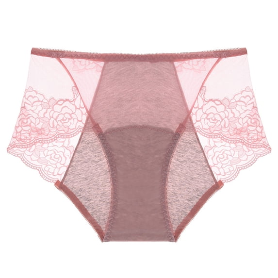 Minjewel Women's Breathable Physiological Plus Size Menstrual Period Underwear, Hygiene Pants for Women, Comfortable Period Panties,Pink,M