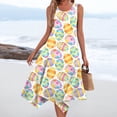 thumbnail image 1 of Minjewel Women's Easter Midi Dress, Round Neck Sleeveless Floral Print Irregular Hem Casual Dress, Spring Church & Garden Party Outfit,Yellow M, 1 of 8