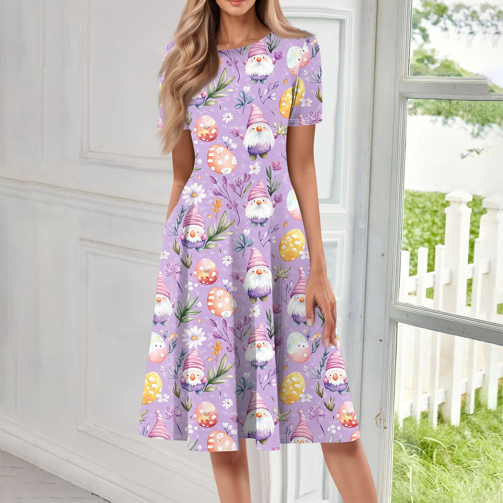 easter brunch dress just got a whole lot cuter! Spring florals, sweet moments, and the perfect . #spring #easter #easterbrunch #floraldress #goddivafashion Make it uniquely hers with an add Minjewel Women's Easter Print Dress,