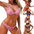 thumbnail image 1 of Minjewel Women's Heart Print Bikini Set Two Piece Sexy Swimsuit Removable Padded Cups Wire Free for Valentine's Day Beach Vacation,Saffron,L, 1 of 7