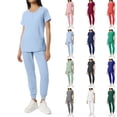 thumbnail image 1 of Minjewel Women's Round Neck Short Sleeve Scrubs for Women Set with Pockets, Classic & Comfortable Scrub Set for Nurses & Caregivers,Saffron 2XL, 1 of 6