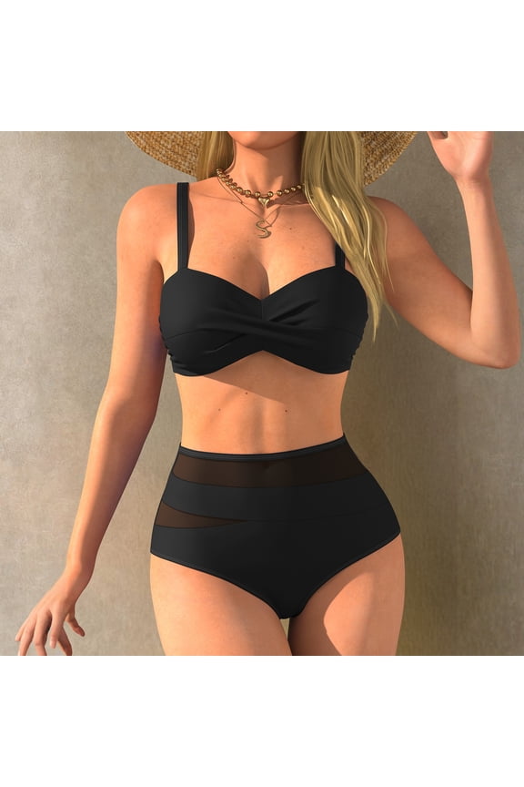 Women's Sexy Backless Bikini Two Piece Swimsuit,Revealing Open Back Swimwear for Beach Pool Summer Vacation,Black,M