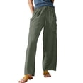 thumbnail image 1 of Minjewel Women's Solid Color Elastic Waist Loose Fit Breathable Cotton Linen Pants, Casual Trousers for Summer and Beach, Lightweight Comfortable,Gray,M, 1 of 5