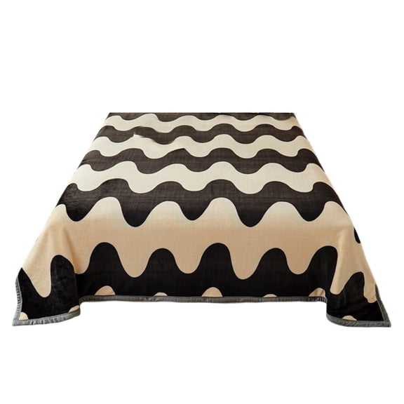 Mink Blanket Velvet Throw Quilt Bedding for Bedroom Living Room Cozy Warm Polyester Fabric Printed Designs Reversible Decor
