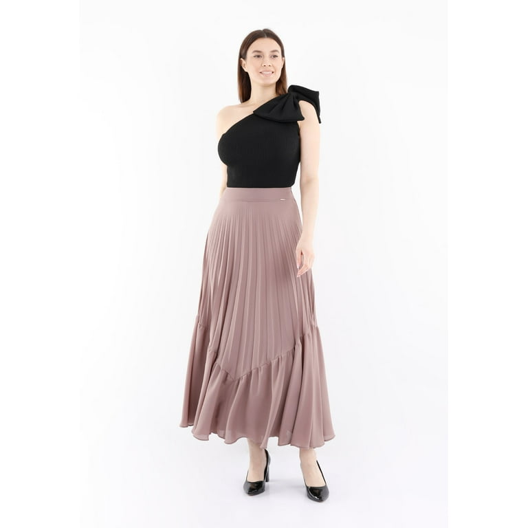 Chiffon ruffle top maxi skirt