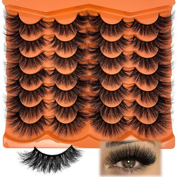 Mink Lashes Fluffy 20mm 25 mm Big Long EyeLashes D Curl 3D Dramatic Thick 8D Volume Faux Mink Eyelashes Full Strip False Super Soft Lahses Pack YH203